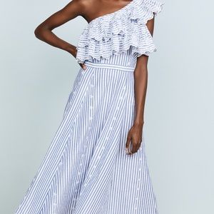 Kos Resort Printed One Shoulder Dress stri…